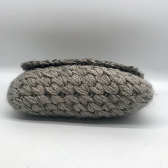 Lorenza Gandaglia Gray & Gold Lurex Crochet Flap Shoulder Bag - Picture 4 of 12